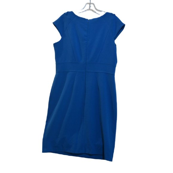 SANDRA DARREN Green Blue Deep V-Neck Ruffles Sleeveless Cocktail Dress 12 - Picture 5 of 7